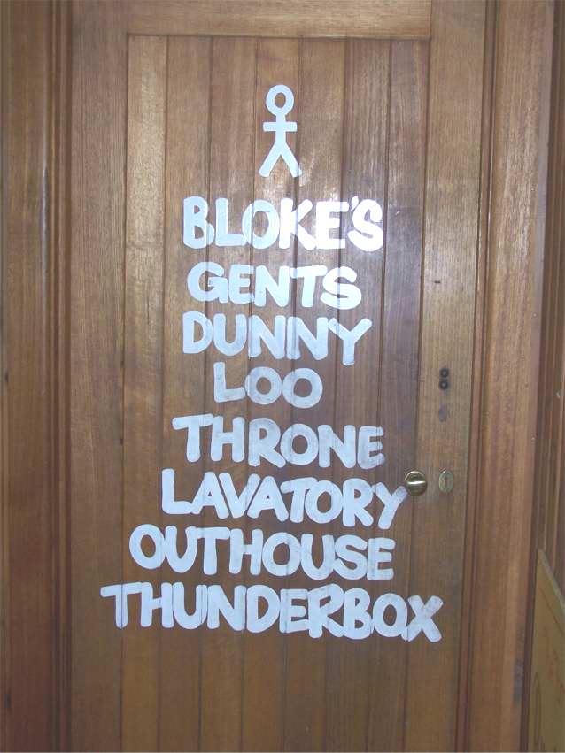 Mens toilet door at the Ettamogah Pub