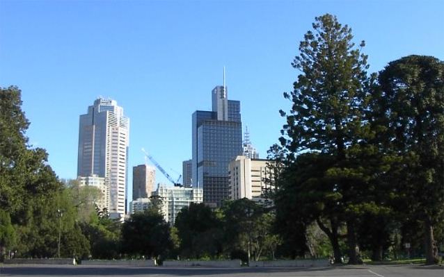 The central business district of Melbourne Australia, viewed from the north