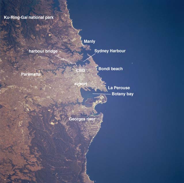 Satellite Images of Sydney Australia from Space