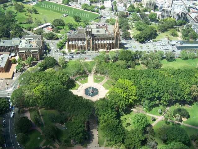 Archibald Fountain and St Mary's Cathedral - Sydney Australia