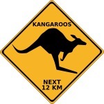 Kangaroo road sign, au, Australia